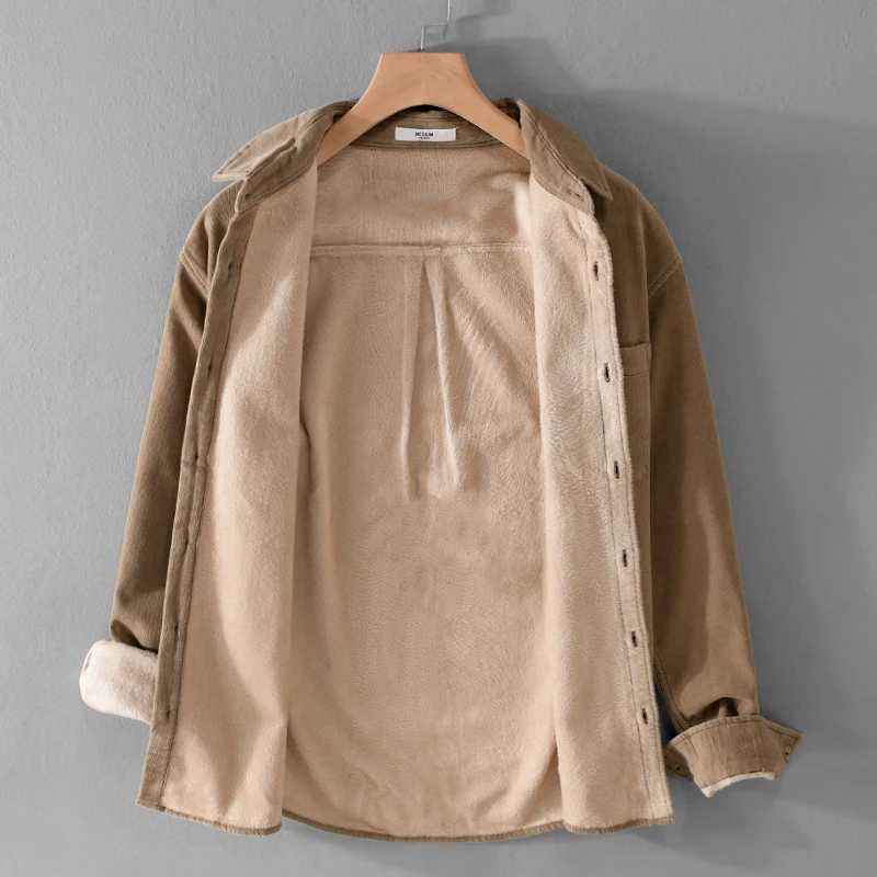 New Designer Italy Quality Brand Shirts For Men Fashion Cotton Corduroy Warm Long-sleeve Thickened Plus Size Top Clothes Camisa LX241017