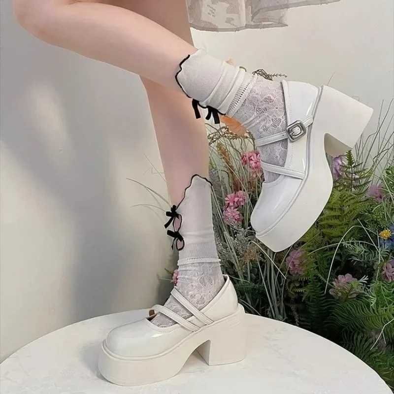 New womens high heels Mary Jane shoes Sweet Lolita style Gothic thick soled high heels Womens plus ankle buckle party shoes Y241017