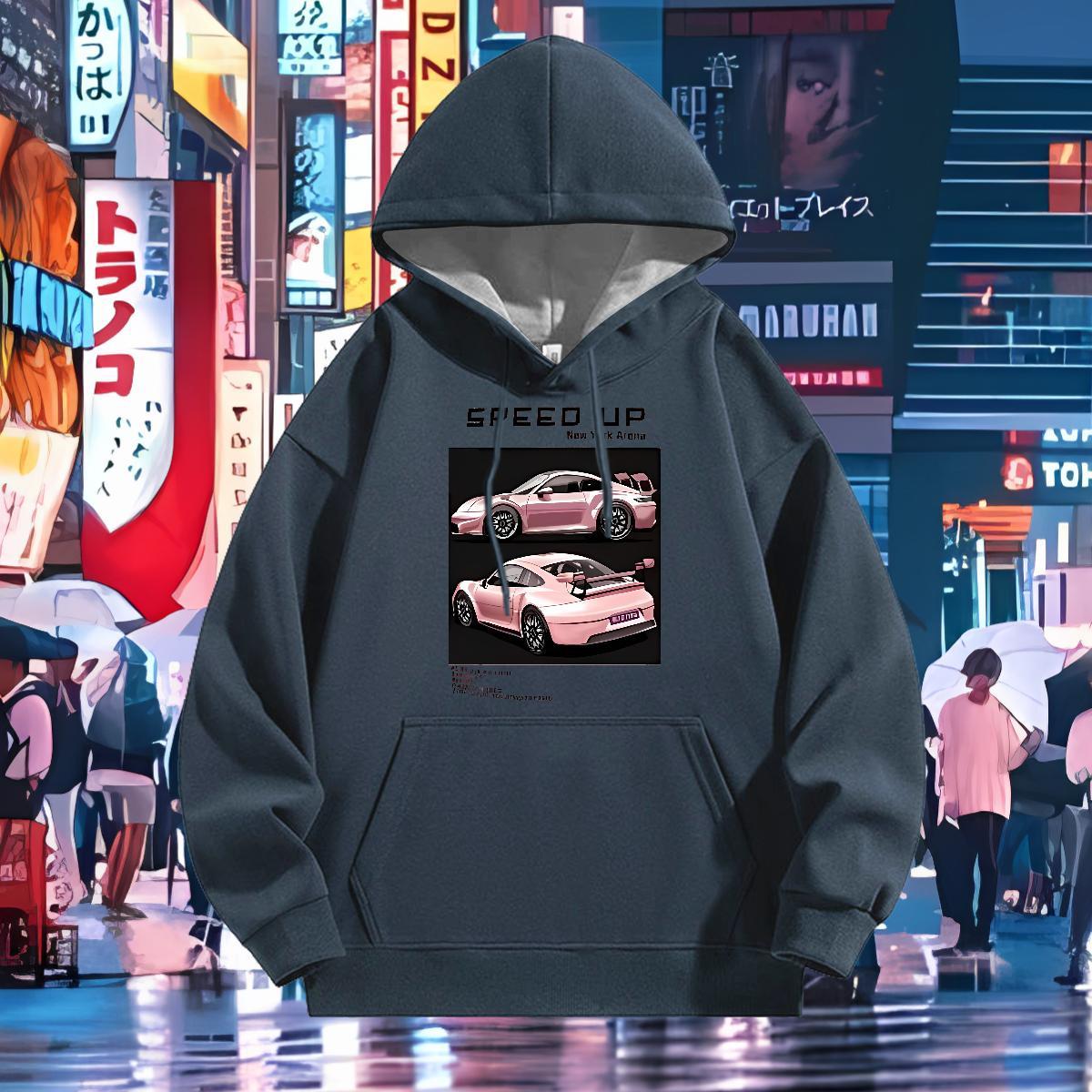 Fashion Casual Hoodie Long Sleeve Drawstring Cool Mens Hoodie Outdoor Tops Pullover Hoodie Custom Cartoon 350g Cotton