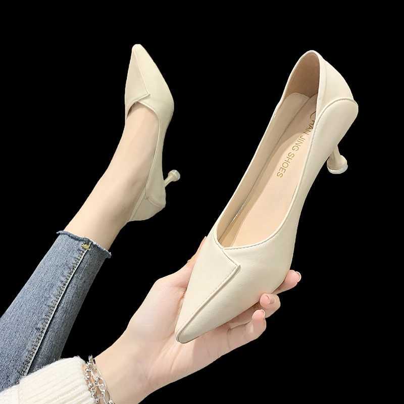 High quality Pointed Toe womens shoes 2024 spring new sexy slim high heels womens dress shoes simple and fashionable pump Y241017