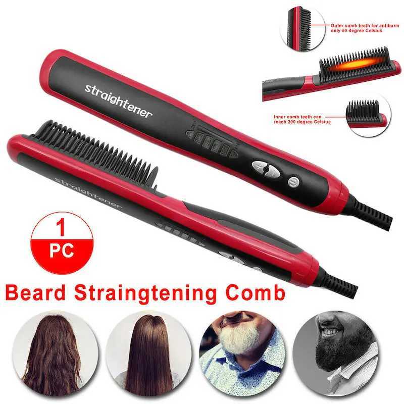 Mini beard straightening comb portable anti-hot electric comb multi-functional ion hair straightener styling toolXJ241016