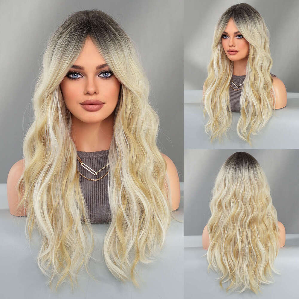 Jinhua Wig, Long Curly Hair With Split Bangs, High-Quality Synthetic High-Temperature Silk Wig