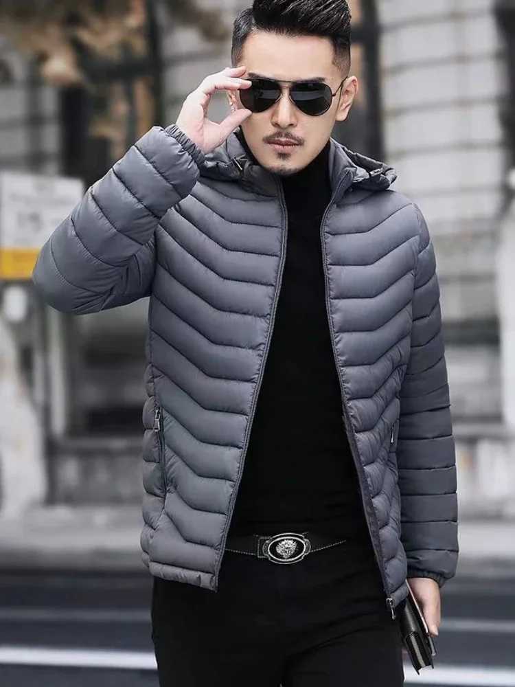 Padding Slim Fit Mens Padded Coat Hooded Down Jackets Mens Lightweight fluffy Park Shorts Casual Promotion Winter Clothing X241017