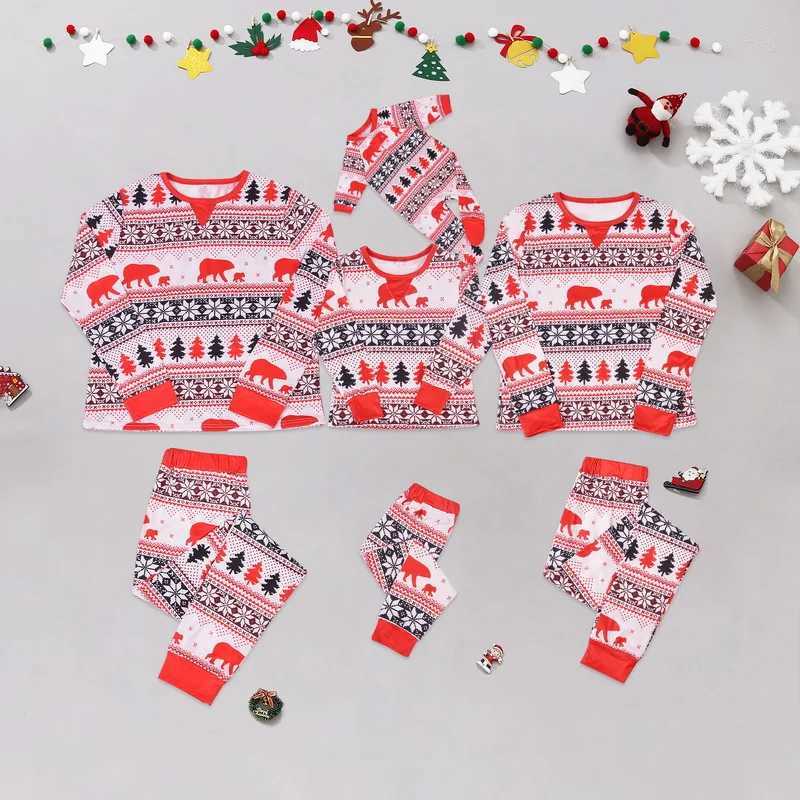 2024 New Christmas Pajama Set Cartoon Printing Home Soft Cute Adult Children Matching Clothing Baby Boys and Girls Clothing Family Appearance W241015