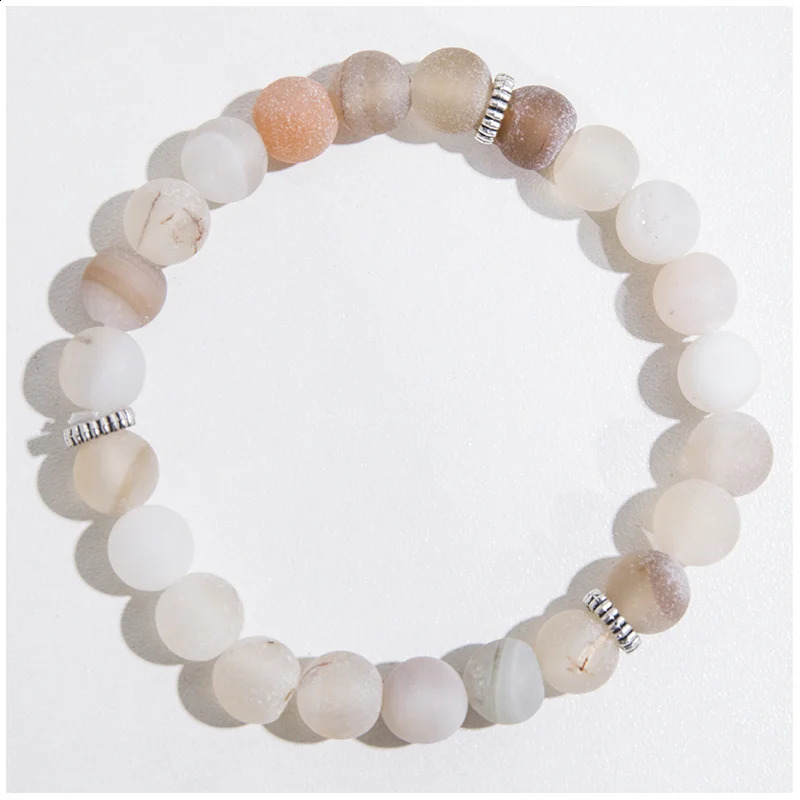 8mm Natural Open Smile Agate Bead Knot 108 Japanese Mara Necklace Meditation Yoga Bracelet Mara Saffron Rose Set 241017