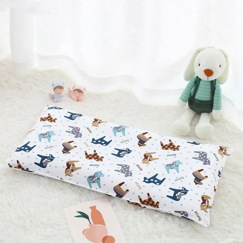 1 Piece Cartoon Animal Printing Baby Pillow 2 Sizes Toddler Pillow Breathable 100% Cotton Kids Baby Pillow 0-3 Years Old Child 241008