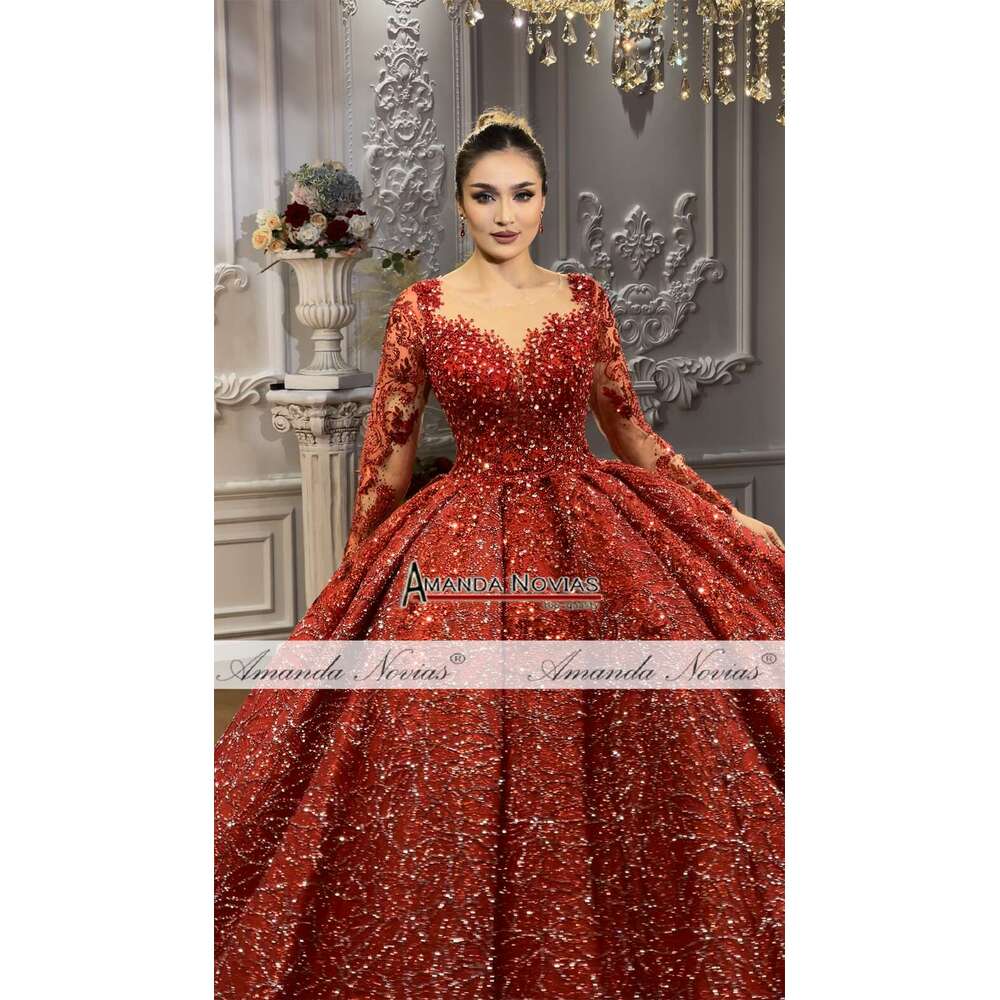 Sparkg Ball Gown Wedding Dresses Red