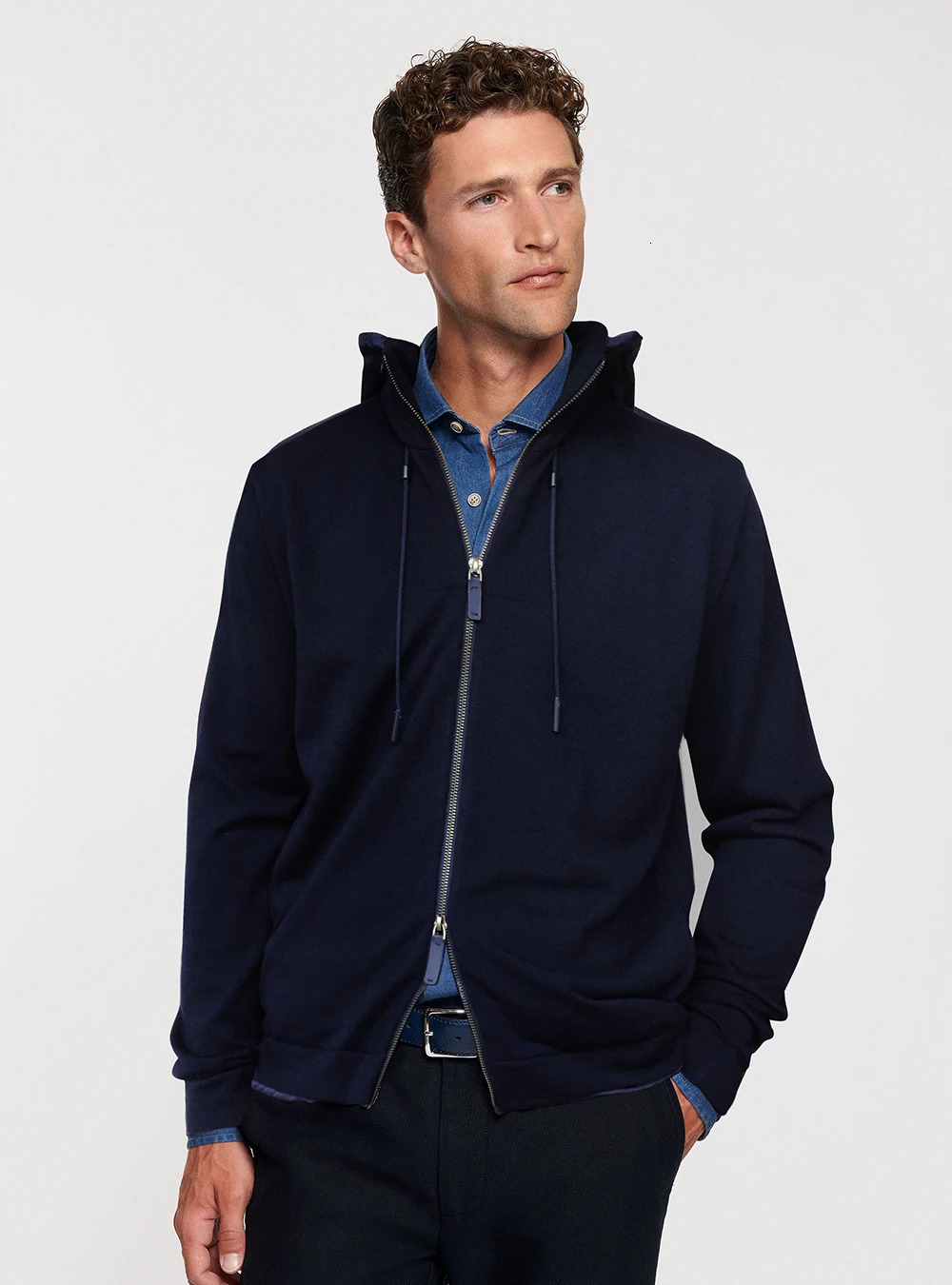 Chinese Spring and Autumn mens wool blend y zipper cardigan jacket 241007