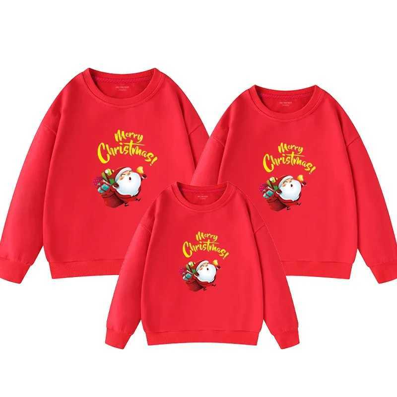 Christmas Mom Daughter Top Father Son Sweater Winter Family Matching Clothing Santa Claus Printed Shirt Casual Floral W241015
