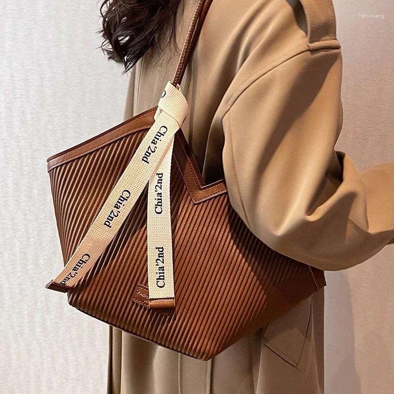 Evening Bags Large Capacity Bag For Women 2024 Summer High-Grade Express Work Shoulder Class Tote Handbag