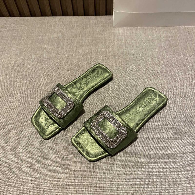 Women Wearing Slippers For Summer Outings In New Chinese Style Square Open Toe Flat Bottomed Versatile Women S Sandals Ddmythur