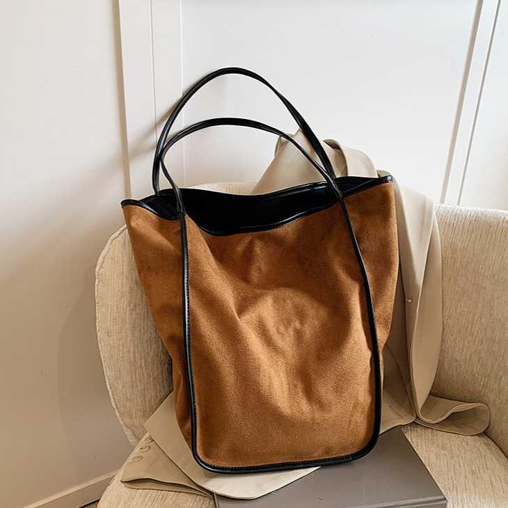 Large Capacity Commuter Bag Milard Bucket Tote Bag Autumn/Winter Handheld Shoulder Bag 241015