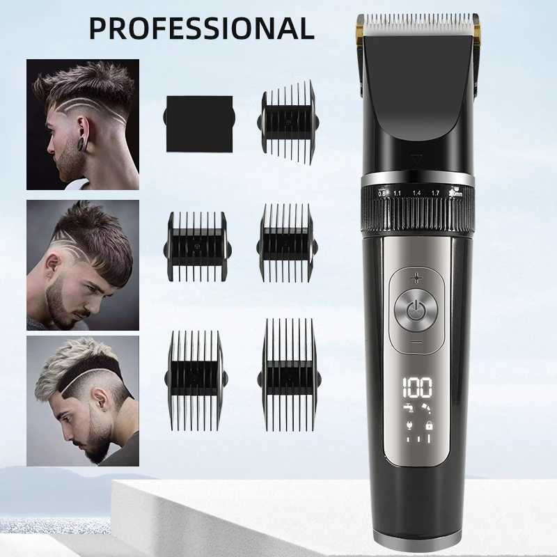 Electric hair clipper mens hair clipper cordless beard trimmer display USB charging wet dry hair clipper W241017
