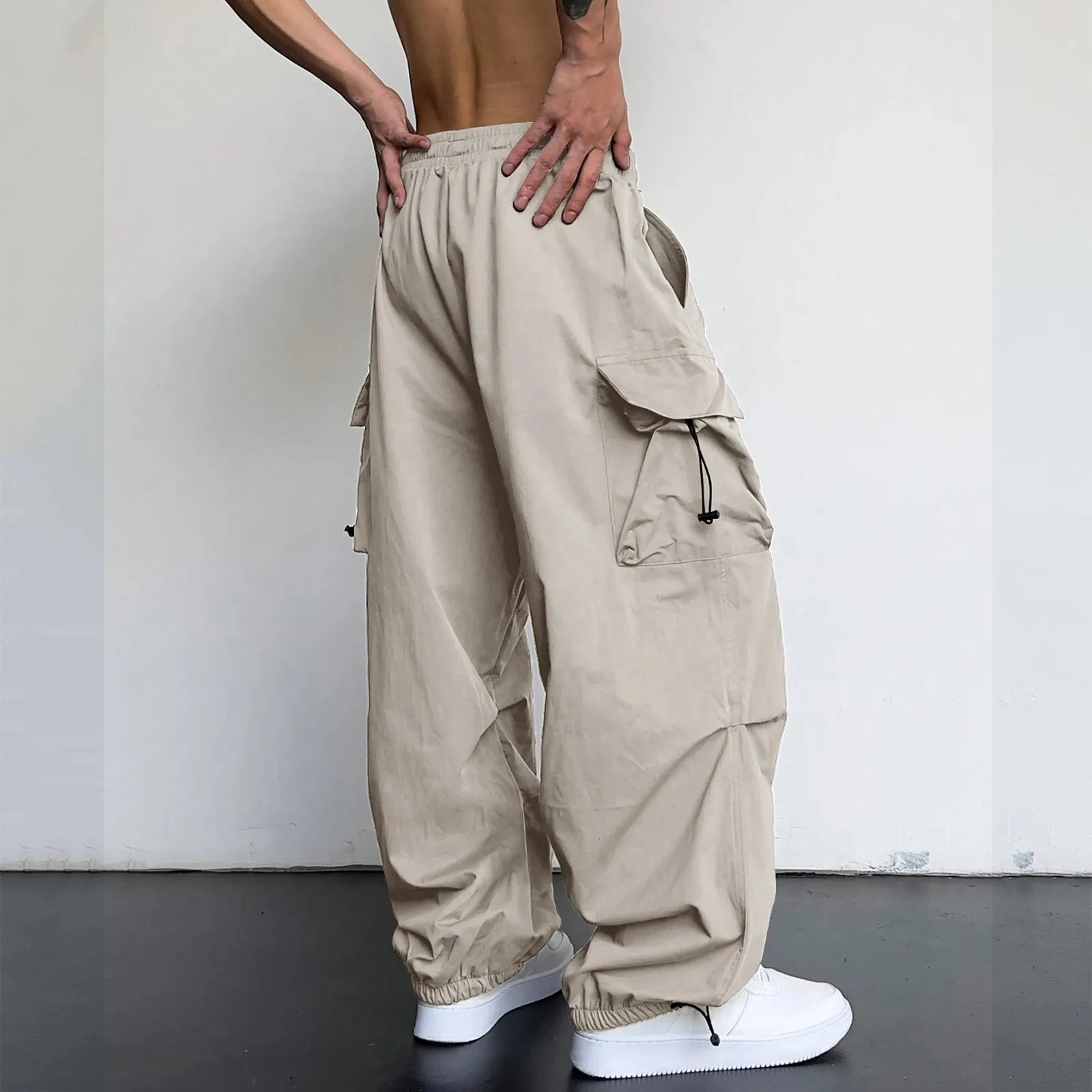Pantalones Cargo Hombre Harajuku Parachute Pants Men Streetwear Y2k Hip Hop Joggers Baggy Autumn Casual Sweatpants Techwear 241017