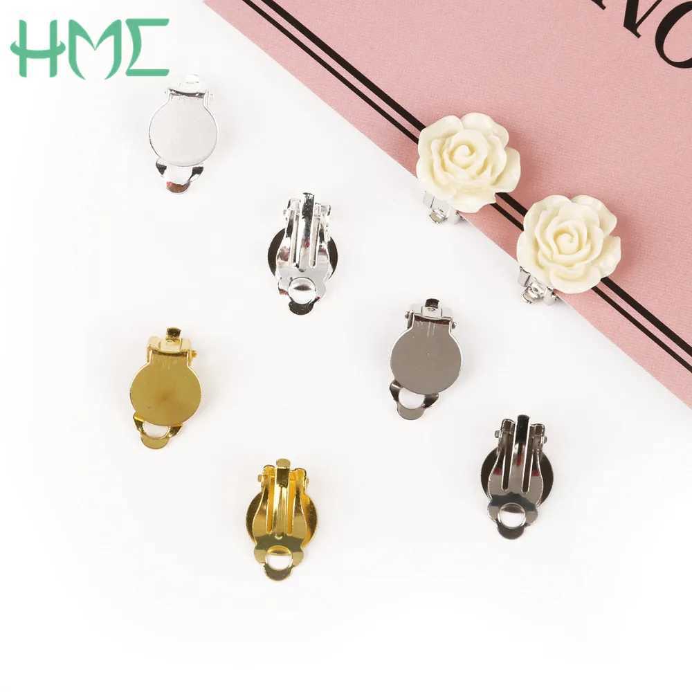 4-20 different gold rhodium non perforated screw round ear clip earring hooks used for DIY earring searching and jewelry making W241017