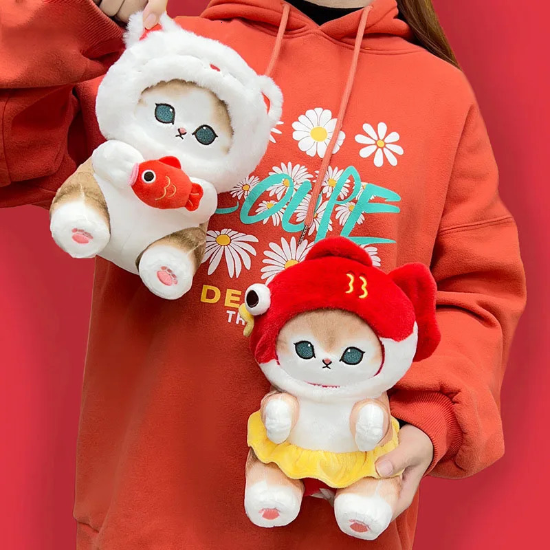 Real Mofusand Cat Wealth Sandy Cat Good Luck Series Plush Doll Cute Cartoon Sofa Bed Decoration Christmas Gift 241017