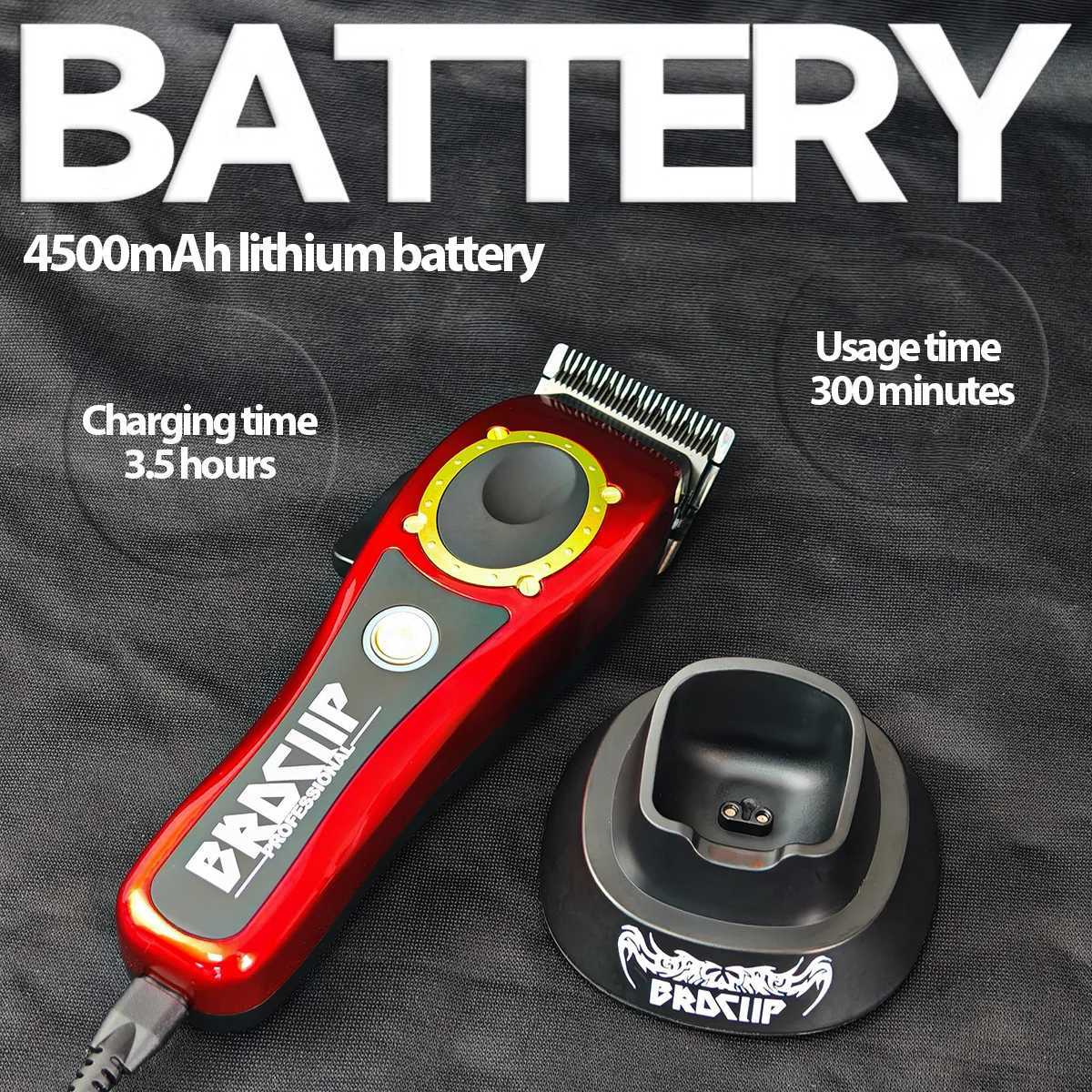 Newly upgraded BRCDIP 100PRO 8800RPM 3-Lid Professional Barber 4500mAh Hair Clipper with Base W241017