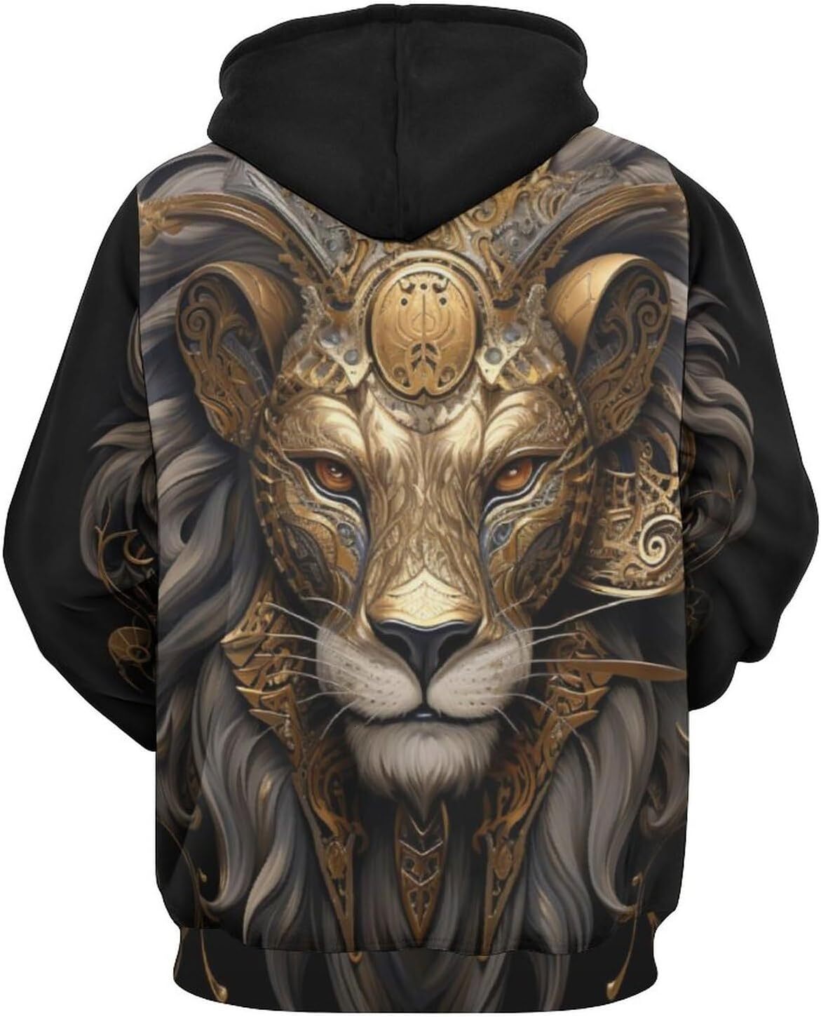 Hoodie for Mens Womens Mens Psychedelic Lion King Hoodie 3D Novelty Pattern Printed Drawstring Long Sleeved Pullover Hoodie Graphic Pullover Long Slee