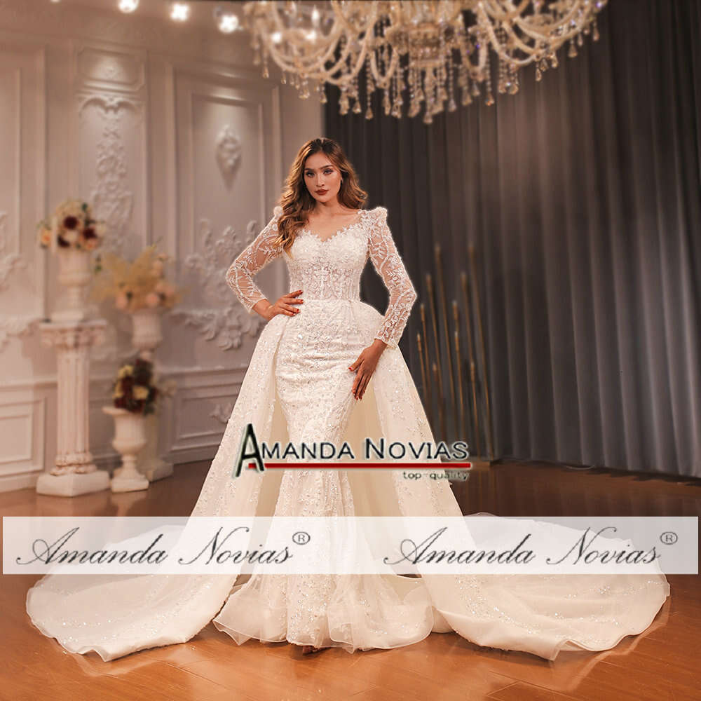 Sleeves 2 in 1 Wedding Dress Custom Size
