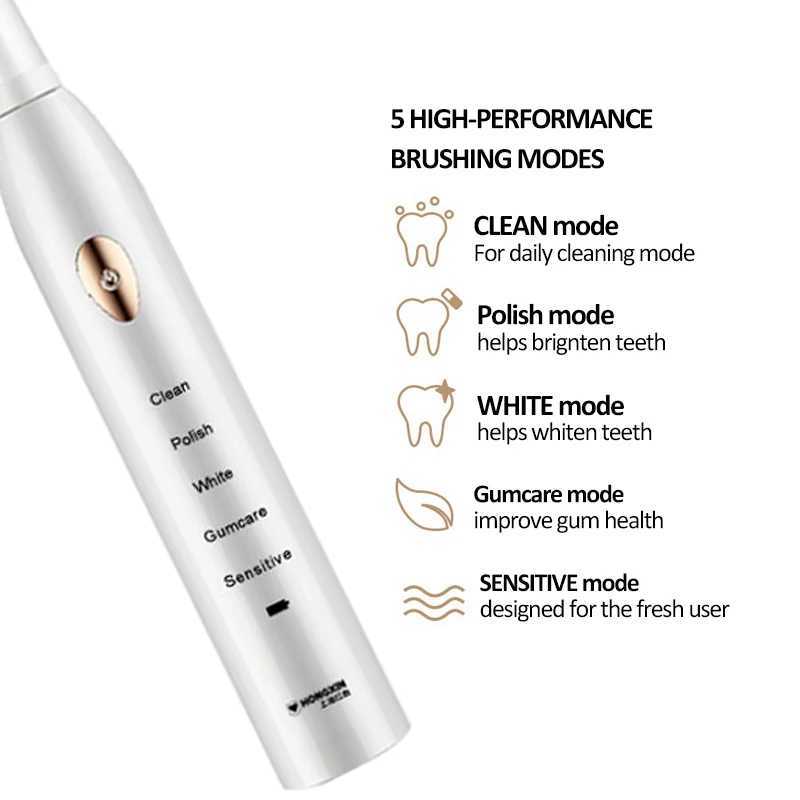 Sonic Electric Toothbrush 5 Modes 4 8 Electric Toothbrush Heads Attachments Rechargeable Toothbrush Brush Ultrasonic Sound Brush M241017