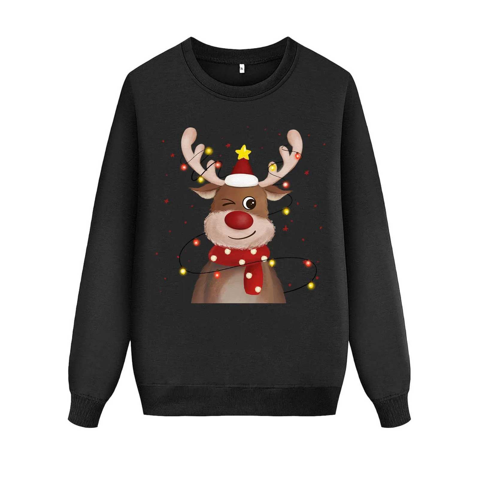 Family matching set Christmas long sleeved deer print sportswear for women men children pull off mother father son daughter clothing W241015