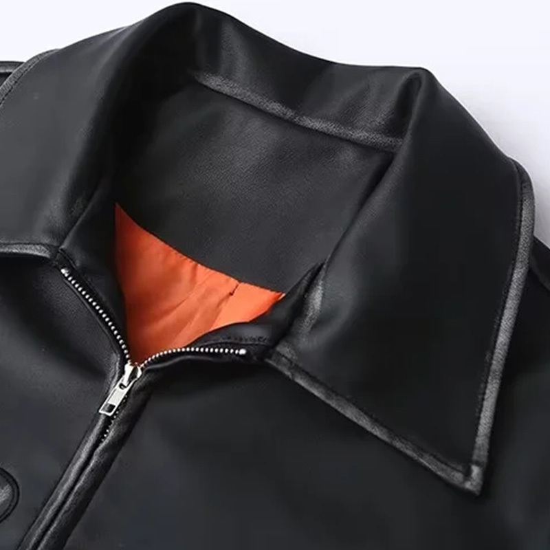 Women's Leather Jackets Coat Inszartrafz 2024 Outwear Streetwear Fashion Woman Fur With Zipper Black Elegant Chaqueta De Mujer