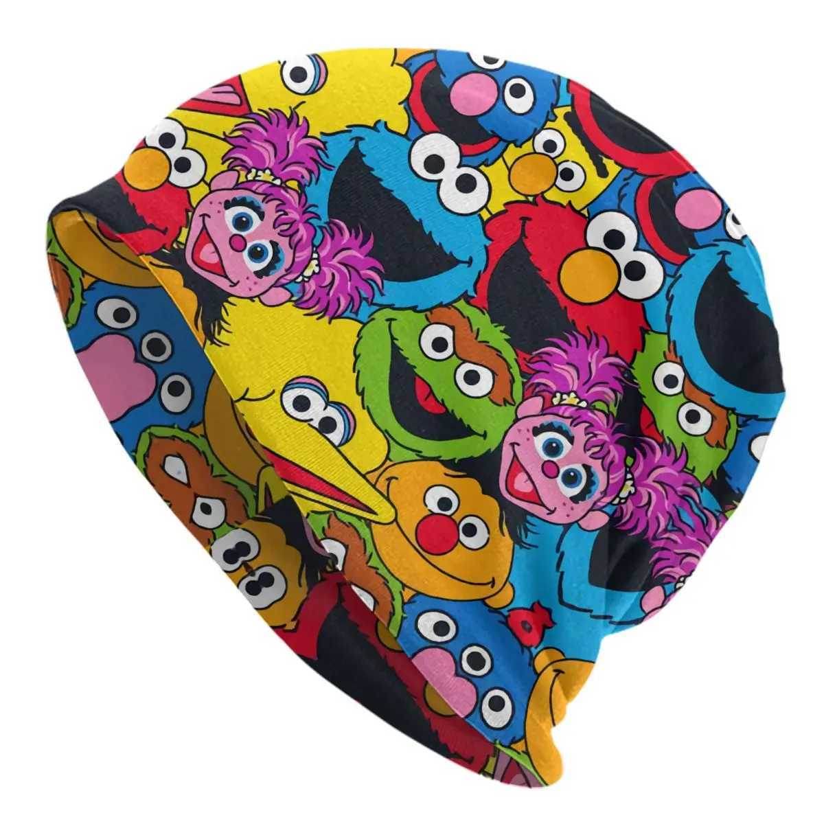 Sesame Street Biscuit Monster Hat Street Knitted Hat Mens Winter Warm and Happy Elmo Skulls Beanies Hat W241017