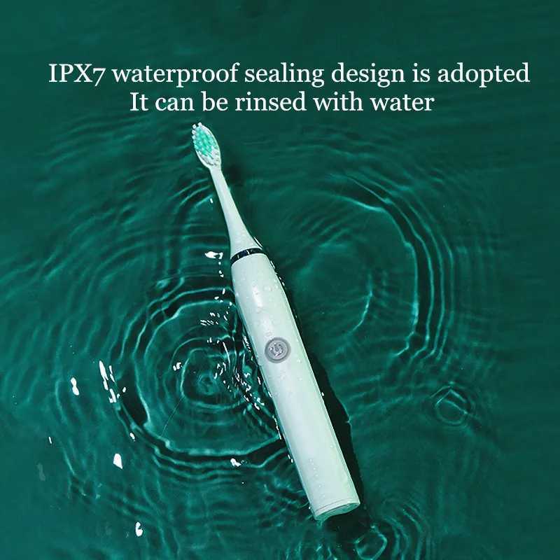 Adult electric toothbrush battery version sonic vibration travel toothbrush IPX7 waterproof dental whitening with brush head M241017