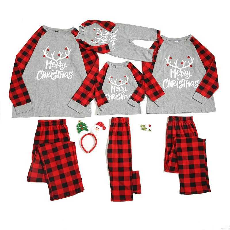 Christmas Family Matching Pajamas 2022 Family Matching Pajamas Top+Pants Adult Children Family Matching Clothing Baby Pants W241015