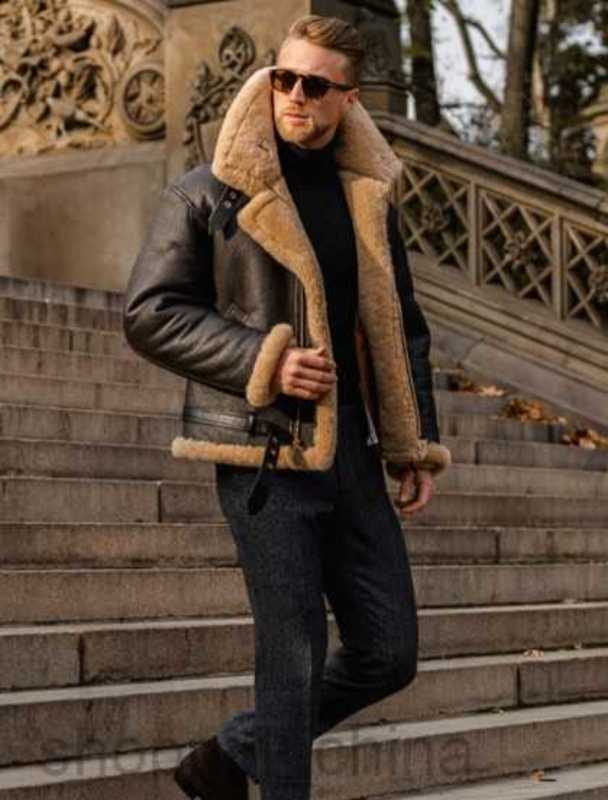 Men's Jackets Coats new fur integrated men's coat thickened fur faux fur jacket burst