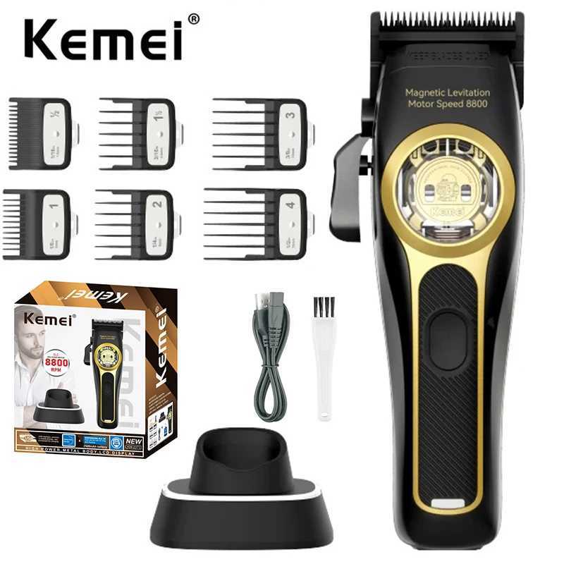 Kemei 2373 Barber Fading Hair Clipper Professional Cordless Hair Clipper Electric Mens Hair Clipper Magnetic Motor 8800RPM W241017