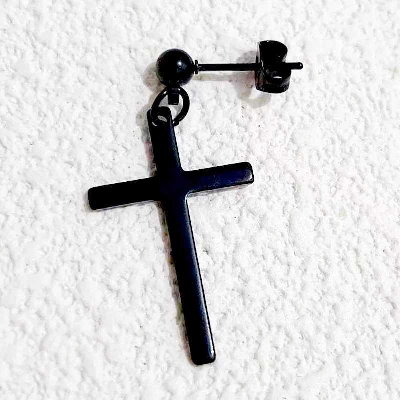 Misa Amane female role-playing earrings Y2K Gothic cross ear clip earrings bow ribbon hair clip set hip-hop jewelry W241017