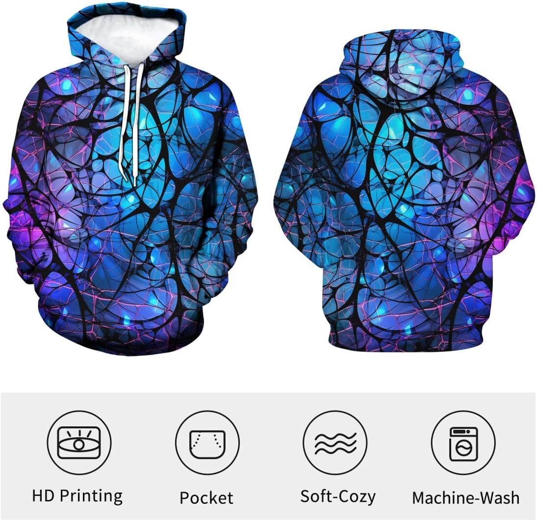 Hoodie for Mens Womens Colorful Tie-Dye Smoke Vortex Hoodie For Men Dream Network Forest Sweatshirts Hoody Graphic Hoodies sweatshirt Fashionable and 