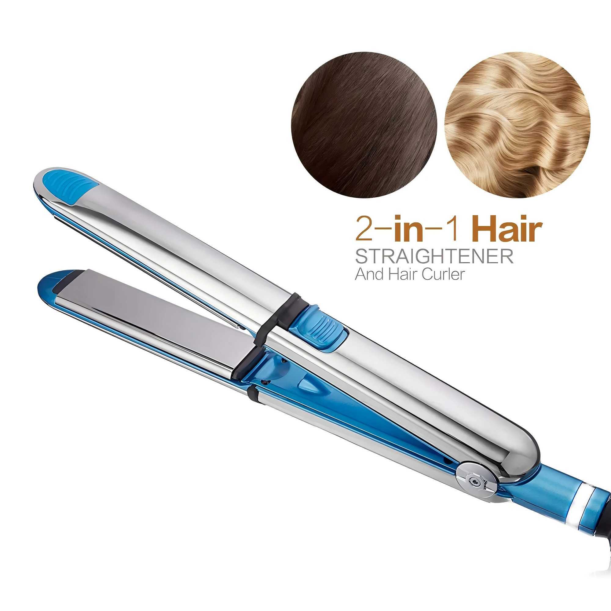 2-in-1 Electric Hair Straightener Curler Infrared Heat Proof Ceramic PTC Plate Custom Best Hair Salon Straight Curl IronXJ241016