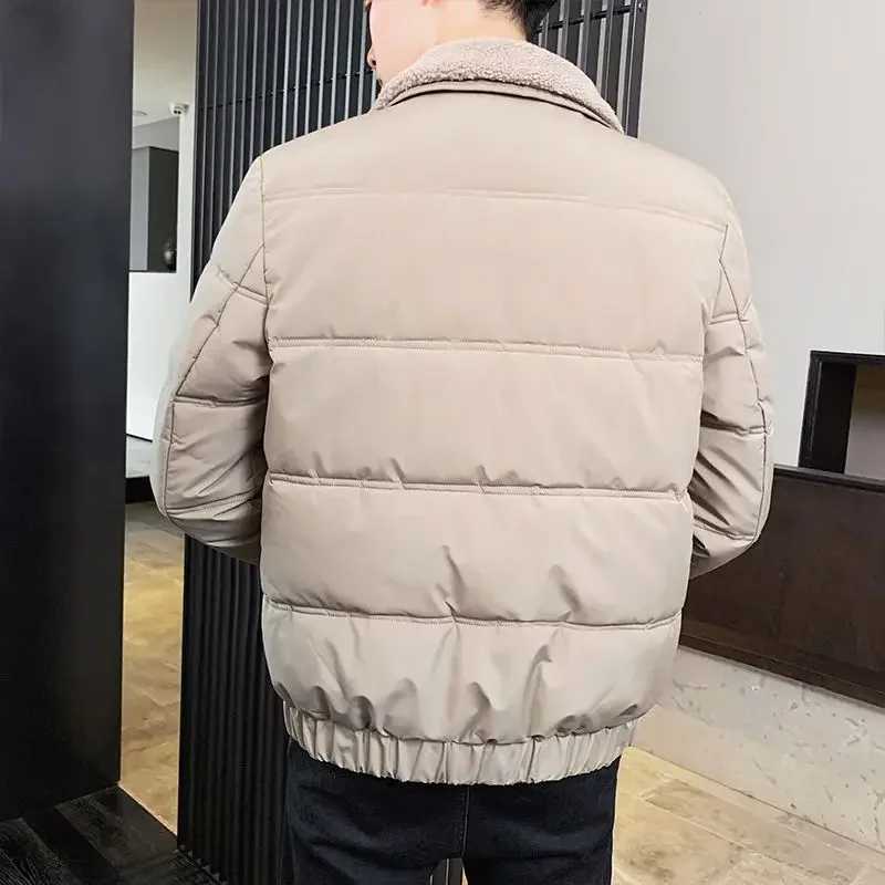 Black mens down jacket short sleeved mens apron khaki park winter 2024 warm clothing Korea 2024 aesthetic elegant sales X241017