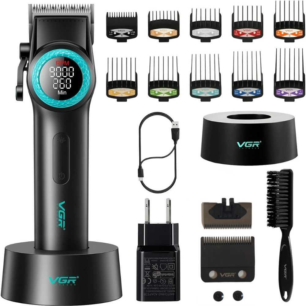 VGR Hair Clipper Professional Hair Clipper Rechargeable Hair Clipper 9000 RPM DLC Mens Blade Clipper V-001 W241017