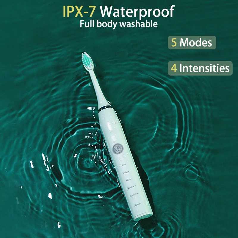 New Arrival 5-mode sonic electric toothbrush USB charger charging IPX7 waterproof intelligent timer cleaning white teeth ultrasonic oral cavity G24101