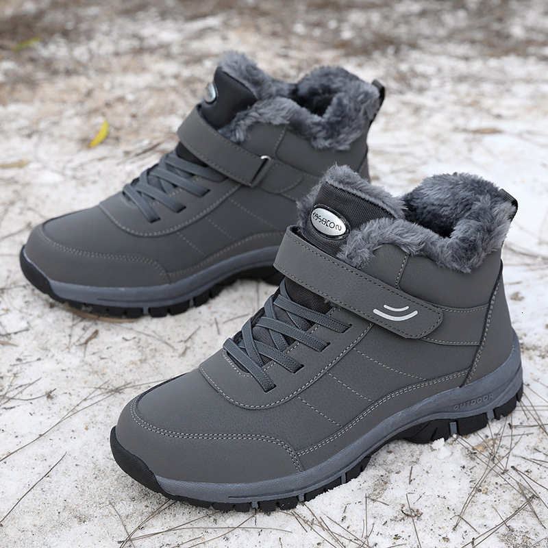 Autumn winter high top with plush thick cotton new styles for the elderly, men's sports, anti slip and walking shoes, mothers' snow boots, c