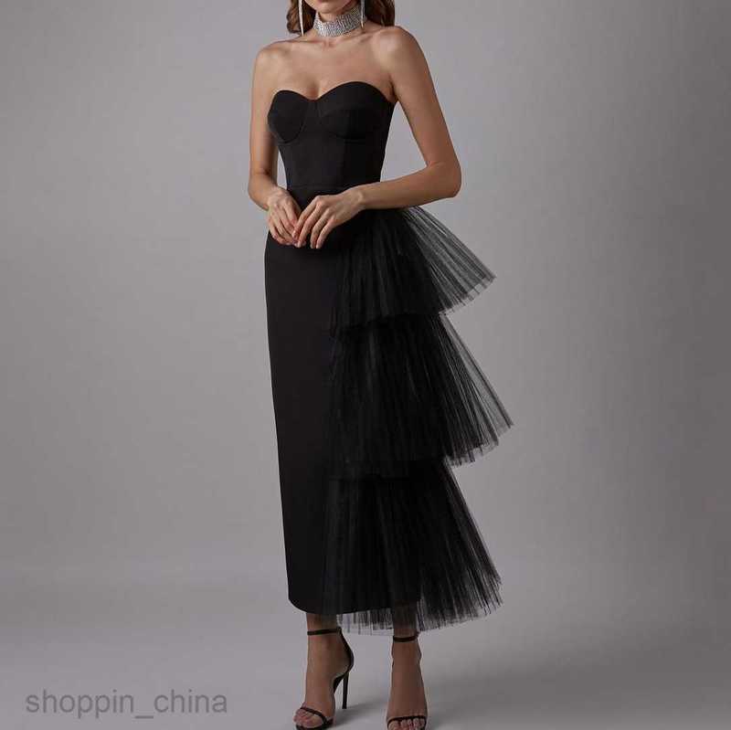 Basic Casual Women Dresses New summer women's evening gown long skirt with high elasticity pleated mesh, slim fit split dress