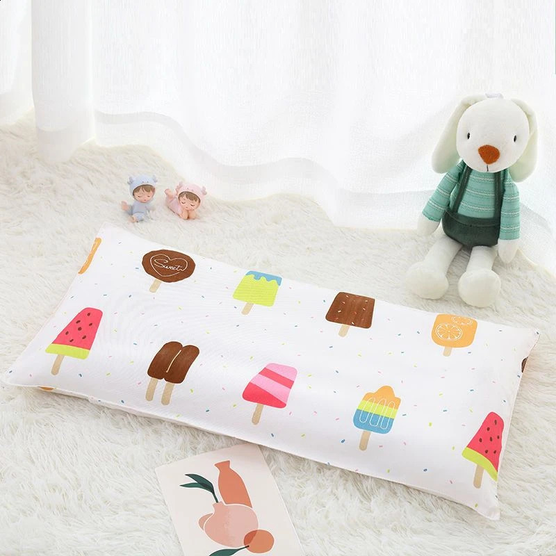 1 Piece Cartoon Animal Printing Baby Pillow 2 Sizes Toddler Pillow Breathable 100% Cotton Kids Baby Pillow 0-3 Years Old Child 241008