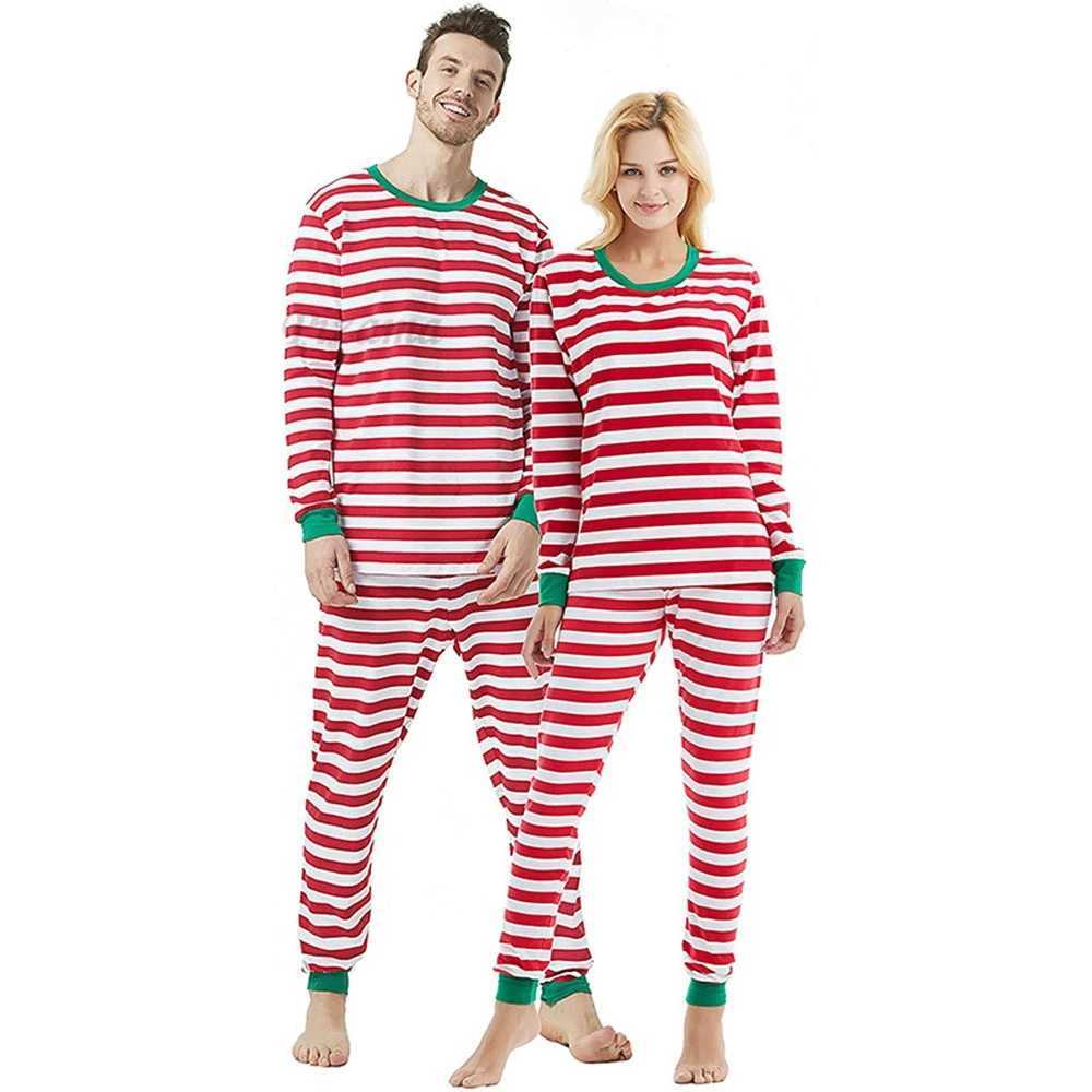 Family Matching Christmas Pajamas 100 Cotton Red and White Striped Christmas Pajamas Childrens Pajamas Mother Children Matching Set Pajamas W241015
