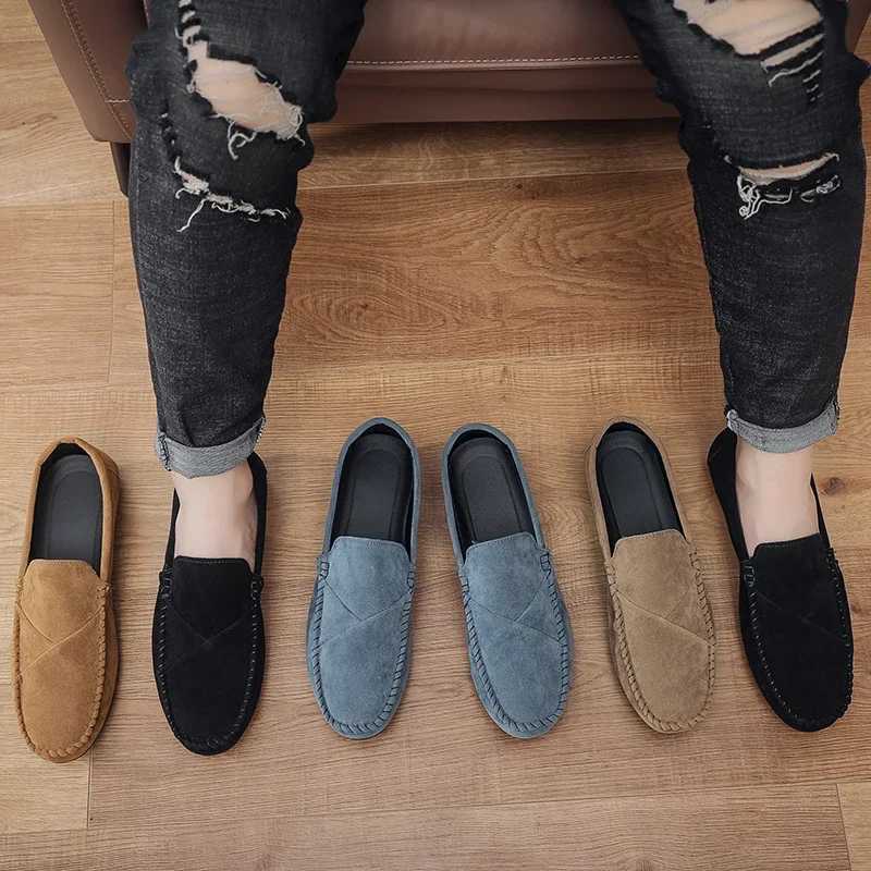 Fi Suede Men Casual Shoes Male Lazy Shoes Breathable Comfort Slip- Mens Driving Shoes Luxury Brand Loafers XJ250614