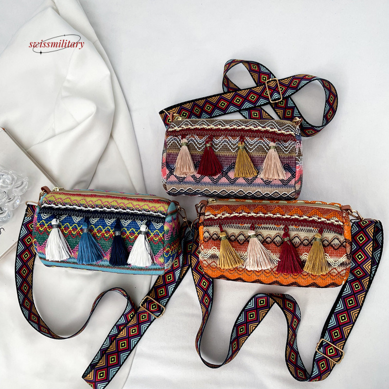Ethnic style crossbody Bohemian striped shoulder bag, market trend, women's travel bag #14 swissmilitary