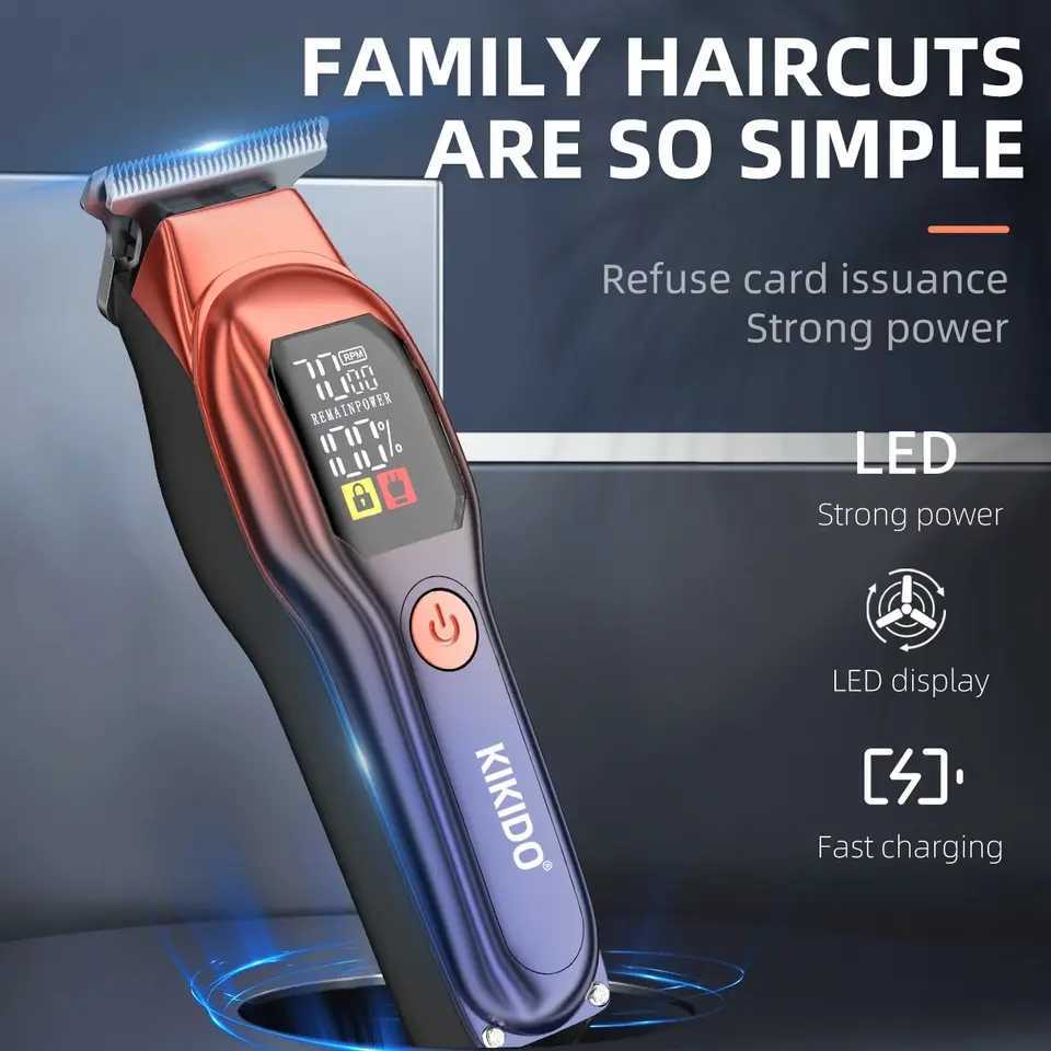 KIKIDO KK-A2 rechargeable professional trimmer low-noise trimmer with auxiliary light trimmer kit W241017
