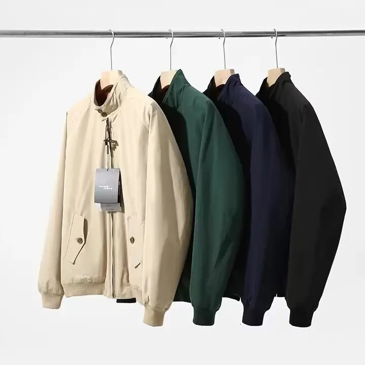 Mens stand up collar casual zipper jacket outdoor sports jacket mens autumn and winter elegant business jacket windproof 241017bj