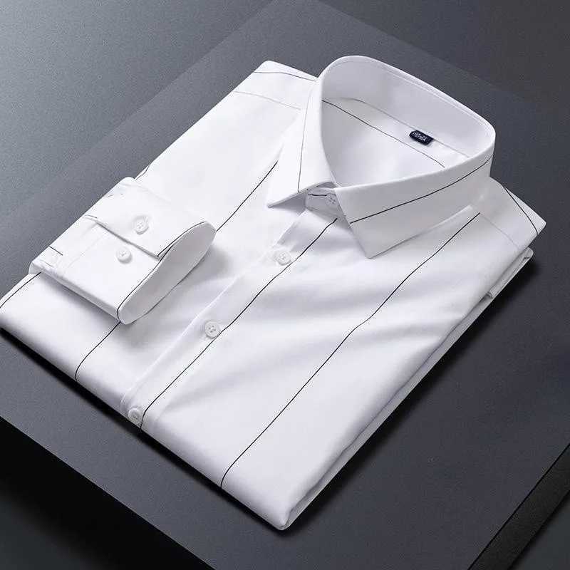 New Spring and Autumn High Quality Stripe Mens Social Gentleman Long Sleeve Shirts Dress Breathable Business Casual Men Shirt LX241017
