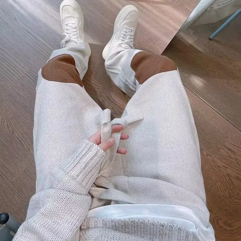 Trendy High Street Retro Casual Suit Mens Handsome Korean Version Autumn Winter Fashion Pants Complete Set Aesthetic 241017