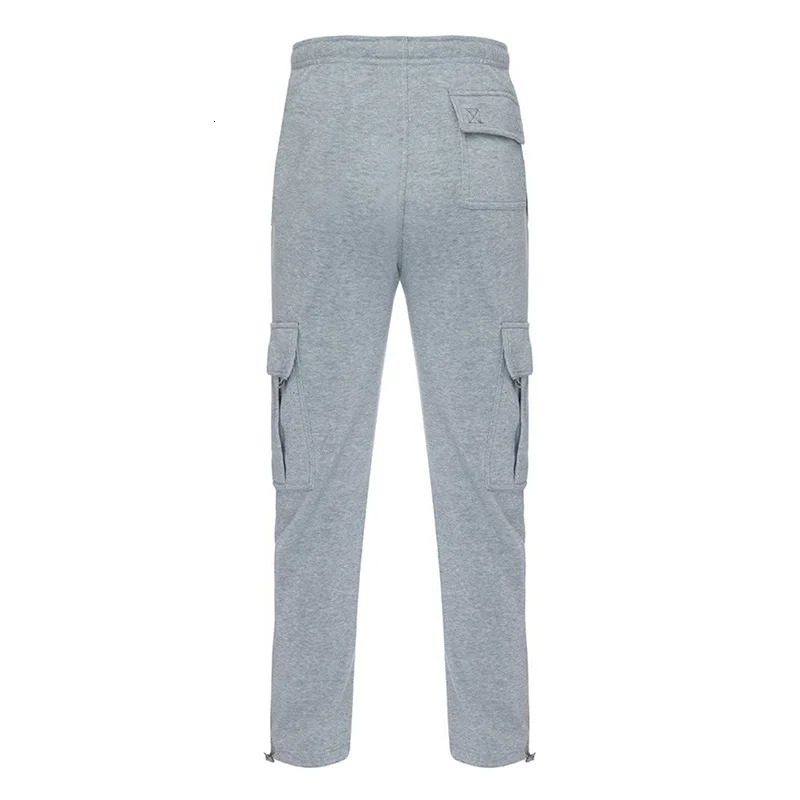 Mens Loose Cargo Pants Casual Drawstring Elastic Waist Wide Leg Athletic Sweatpants Outdoor Trousers 241017