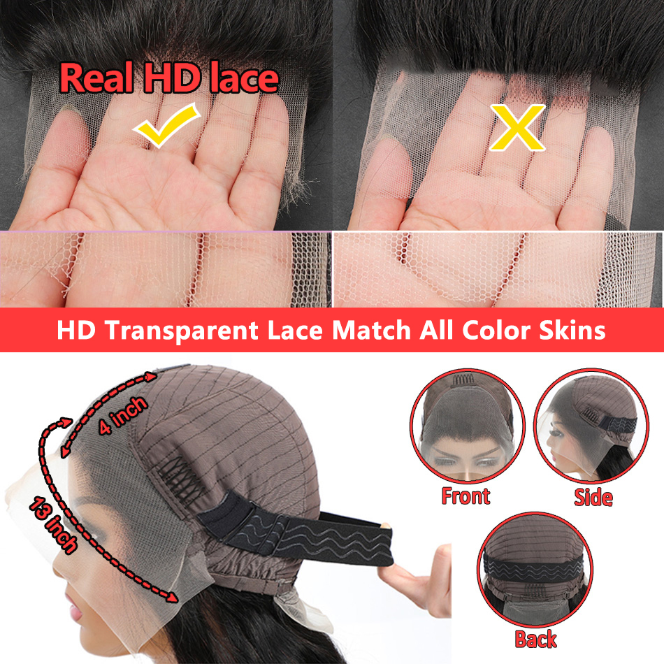 30 36 Inch Reddish Brown 13X6 HD Frontal Wig Colored Deep Wave 13X4 Lace Front Human Hair Wigs