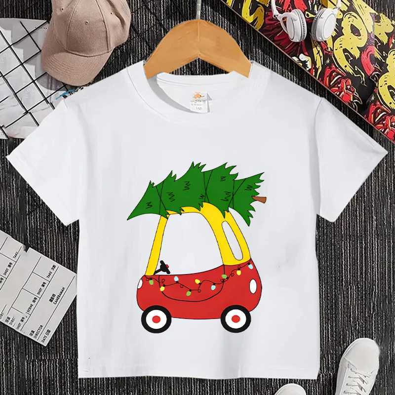 Fun Childrens Christmas Tree Sweater Comfortable Set Baby Girl Boy Clothing Holiday T-shirt Childrens Christmas Gift W241015